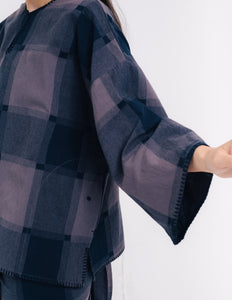 Women: Junjong Kurung Kedah (Plaid Blue)