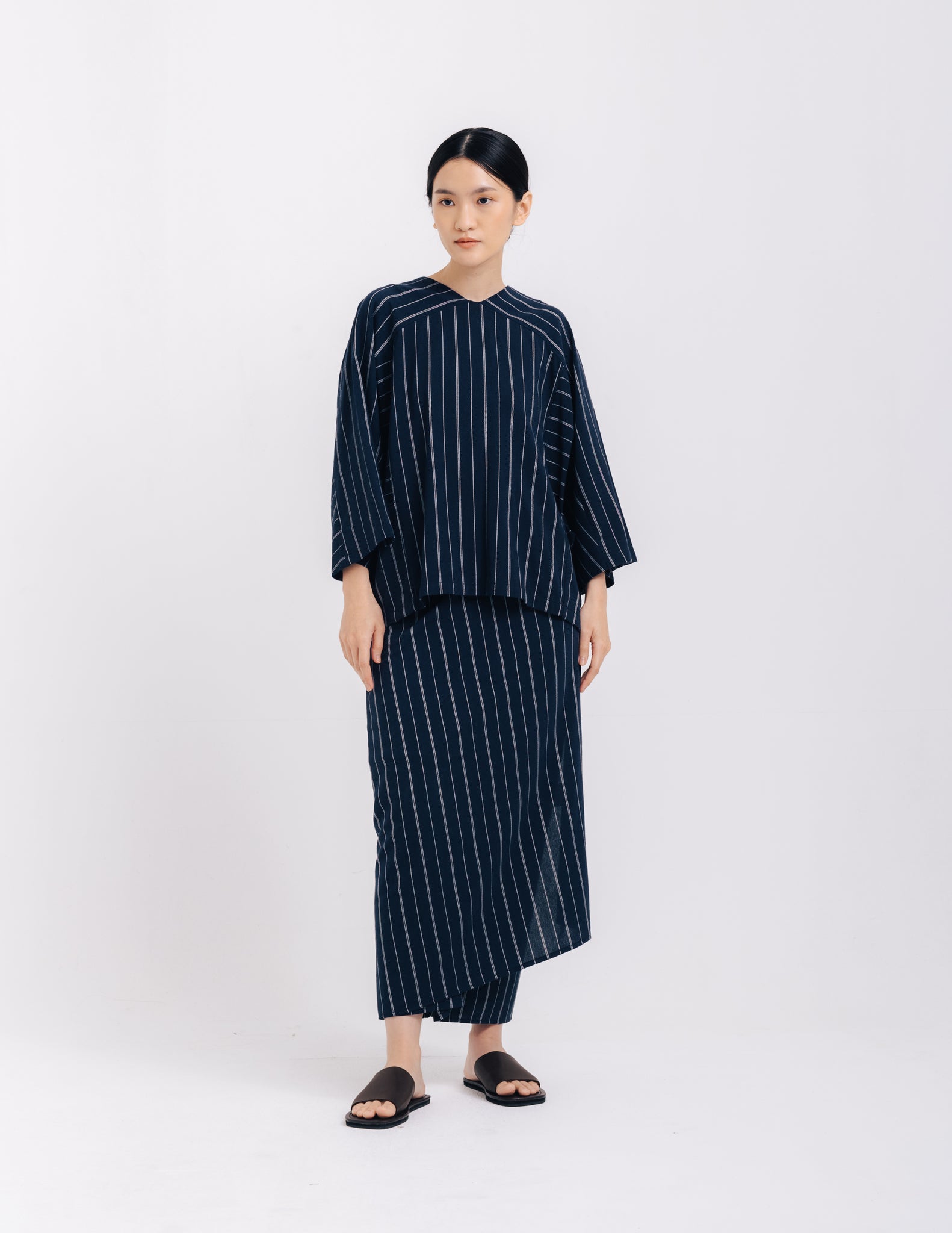 Women: Bumi Panel Top (Striped Navy)