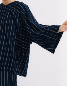 Women: Bumi Panel Top (Striped Navy)
