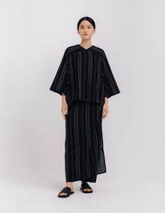 Unisex: Bumi Wrapped Samping/Sarung (Striped Black)