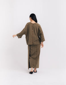 Women: Bumi Panel Top (Striped Olive)