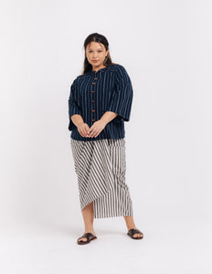 Women: Bumi Panel Top (Striped Navy)