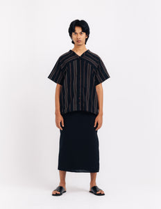 Men: Semangat Panel Shirt (Striped Black)