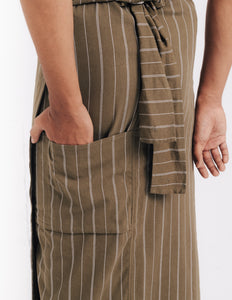 Unisex: Bumi Wrapped Samping/Sarung (Striped Olive)